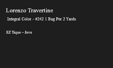 &nbsp;Lorenzo Travertine Integral Color - #242 1 Bag Per 2 Yards EZ Tique – Java